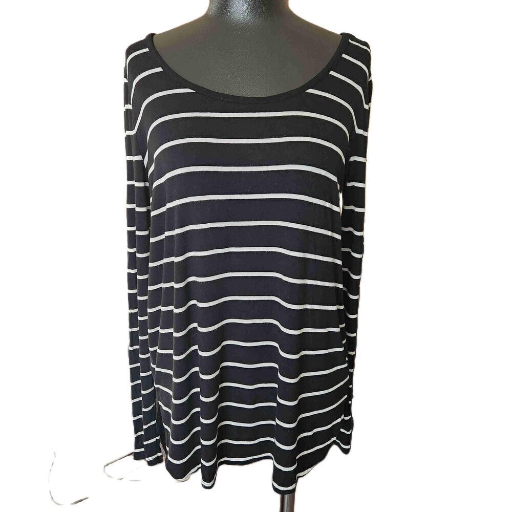 Cynthia Rowley Womens Striped Long Sleeve Shirt Top Blouse Size M